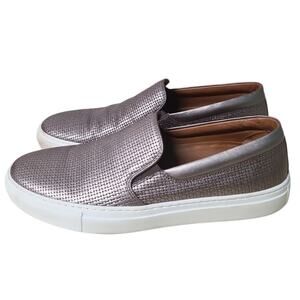 Aquatalia Ashlynn Slip On Sneaker Metallic Gray Size 9.5